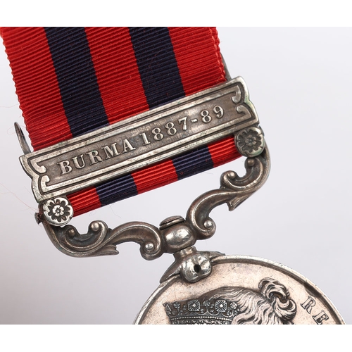 59 - India General Service Medal to the 1854-95 30th Native Infantry for service in Burma, silver, with c... 