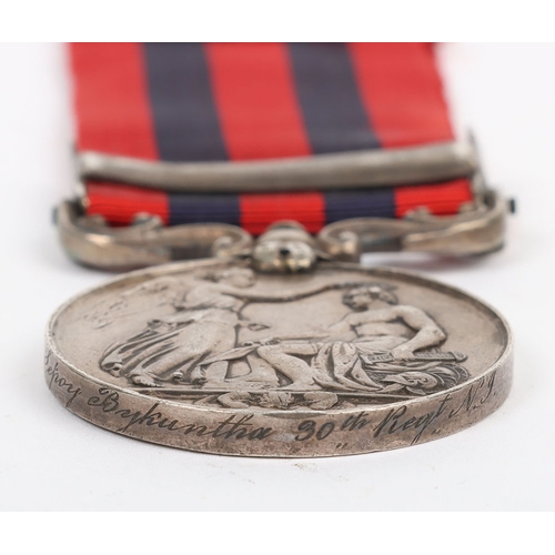 59 - India General Service Medal to the 1854-95 30th Native Infantry for service in Burma, silver, with c... 