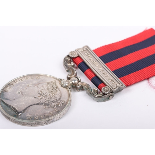 60 - India General Service Medal 1854-95 to the South Wales Borderers for the campaign in Burma, medal wi... 