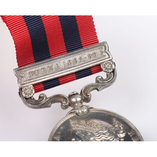 60 - India General Service Medal 1854-95 to the South Wales Borderers for the campaign in Burma, medal wi... 