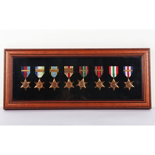 Framed Display of WW2 British Campaign Stars, being all original ...