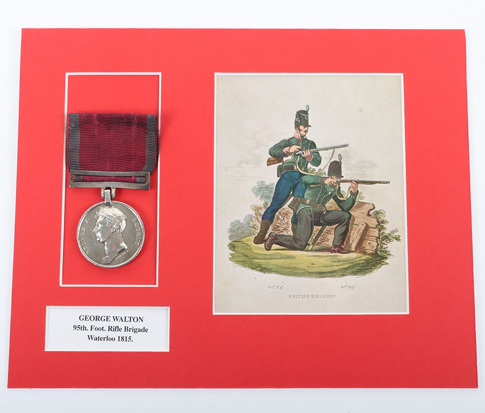 Waterloo Medal 1815, 95th Regiment, The Rifles, medal awarded to ...