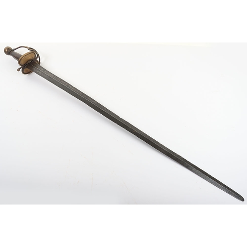 Cavalry Officer’s Broadsword c.1680, broad double edge blade 36” with ...
