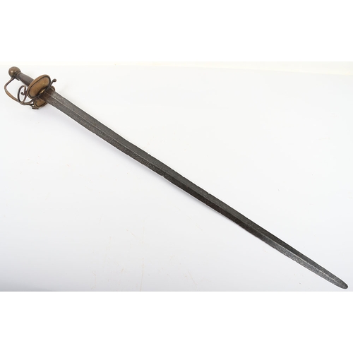 Cavalry Officer’s Broadsword c.1680, broad double edge blade 36” with ...