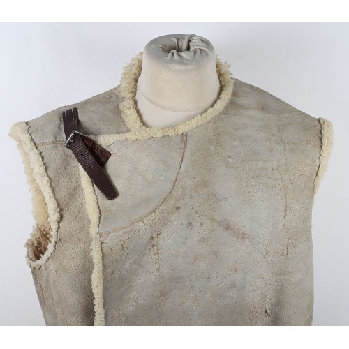 874 - WW2 Period Sheepskin Waist Coat. RAF Aircrew Use. A good clean example of a private purchase sheepsk... 
