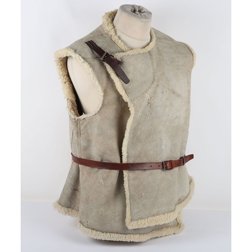 874 - WW2 Period Sheepskin Waist Coat. RAF Aircrew Use. A good clean example of a private purchase sheepsk... 
