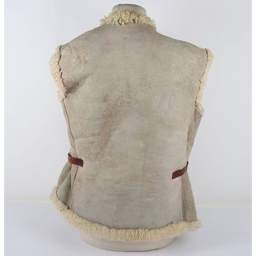 874 - WW2 Period Sheepskin Waist Coat. RAF Aircrew Use. A good clean example of a private purchase sheepsk... 
