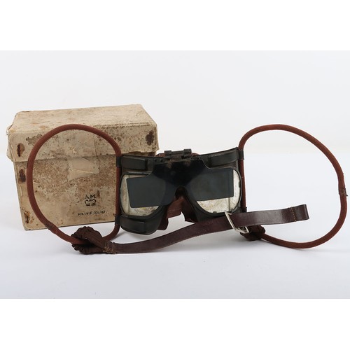 876 - WW2 RAF Mk.IVB Flying Goggles in Original Box of Issue. A good pair of unissued Mk.IVB RAF flying go... 