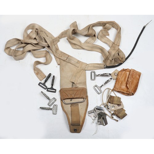 879 - RAF Parachute Harness Spares and Repairs, Seat Type. A good selecton of spares from a seat type para... 
