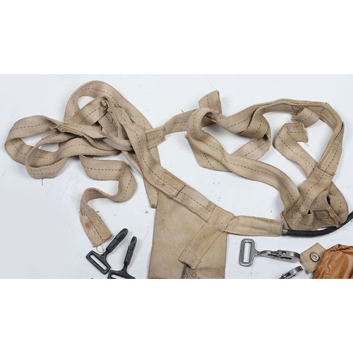879 - RAF Parachute Harness Spares and Repairs, Seat Type. A good selecton of spares from a seat type para... 