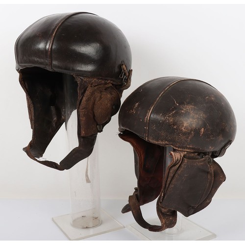 885 - WW2 French Air Force, Armée de l'Air, Type 11, Leather Flying Helmet, Two Examples. Two original exa... 