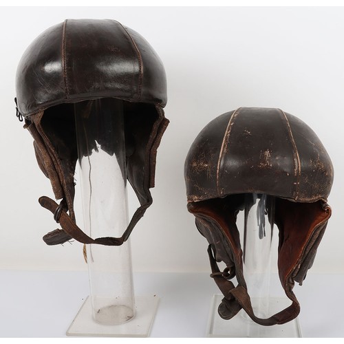 885 - WW2 French Air Force, Armée de l'Air, Type 11, Leather Flying Helmet, Two Examples. Two original exa... 