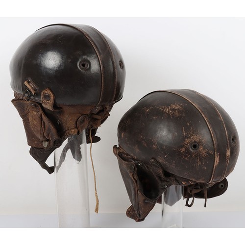885 - WW2 French Air Force, Armée de l'Air, Type 11, Leather Flying Helmet, Two Examples. Two original exa... 