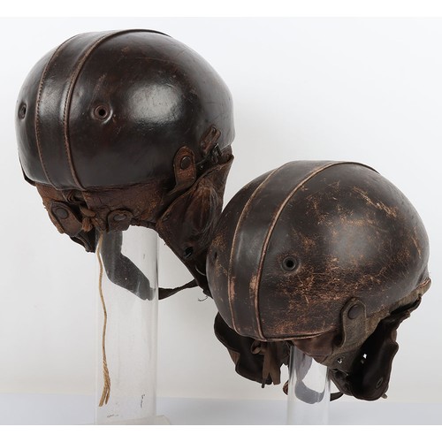 885 - WW2 French Air Force, Armée de l'Air, Type 11, Leather Flying Helmet, Two Examples. Two original exa... 