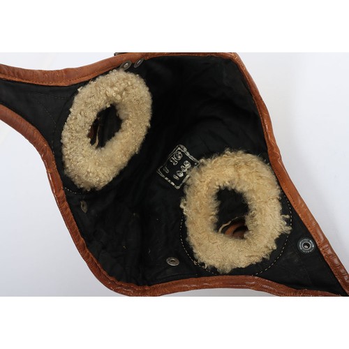 889 - Two Flying Helmets, One Swedish 1945 and One US Navy Gosport Type. Two flying helmets, a yellow pain... 