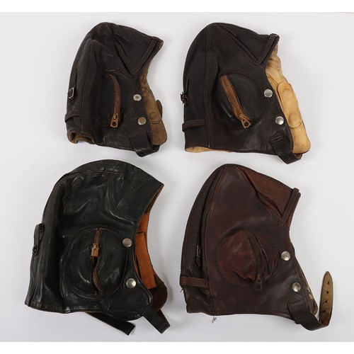 895 - WW2 RAAF B Type Flying Helmets, Four Examples. A selection of four original WW2 Royal Australian Air... 