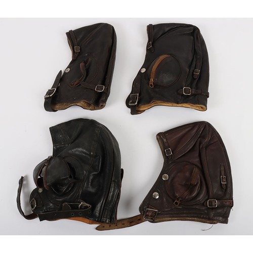 895 - WW2 RAAF B Type Flying Helmets, Four Examples. A selection of four original WW2 Royal Australian Air... 