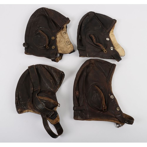 896 - WW2 RAAF B Type Flying Helmets, Four Examples. A selection of four original WW2 Royal Australian Air... 