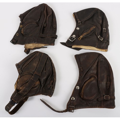 896 - WW2 RAAF B Type Flying Helmets, Four Examples. A selection of four original WW2 Royal Australian Air... 