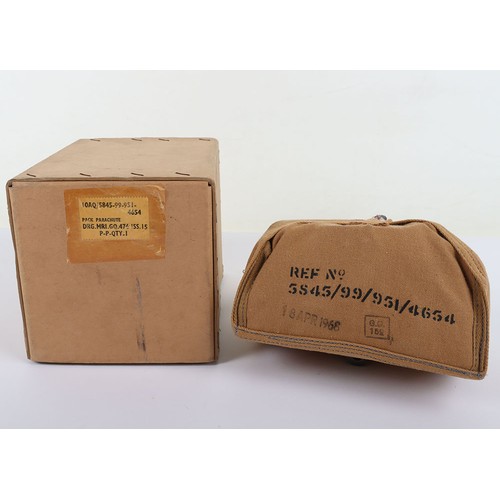 903 - Mint Unissued GQ Pack Parachute, housed in the original storage box and with the plastic bag with ti... 