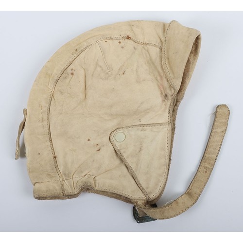 907 - 20th Century French Leather Flying / Motoring Helmet, fine example of a hard shell brown leather cov... 