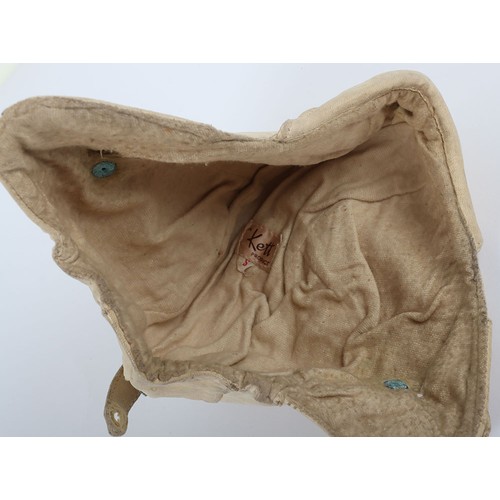 907 - 20th Century French Leather Flying / Motoring Helmet, fine example of a hard shell brown leather cov... 