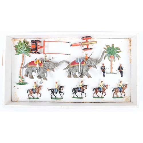 Rare Heyde No.2 size Indian Army elephant gun team, two elephant team ...