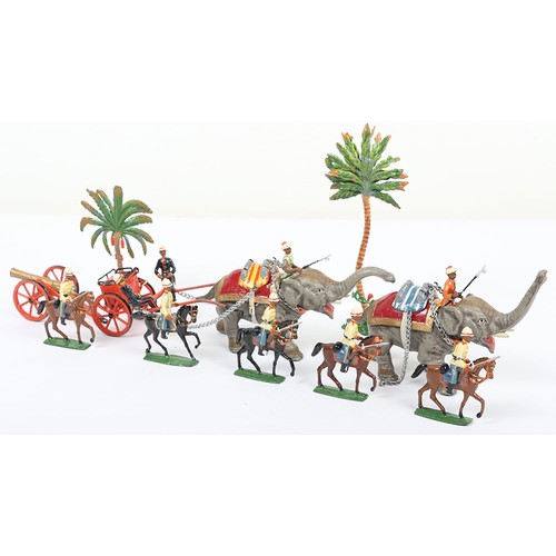 Rare Heyde No.2 size Indian Army elephant gun team, two elephant team ...