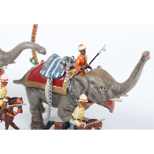 Rare Heyde No.2 size Indian Army elephant gun team, two elephant team ...