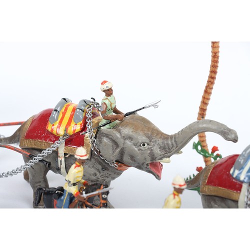 Rare Heyde No.2 size Indian Army elephant gun team, two elephant team ...