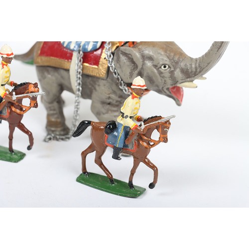 Rare Heyde No.2 size Indian Army elephant gun team, two elephant team ...