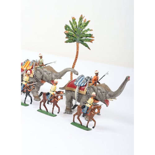 Rare Heyde No.2 size Indian Army elephant gun team, two elephant team ...