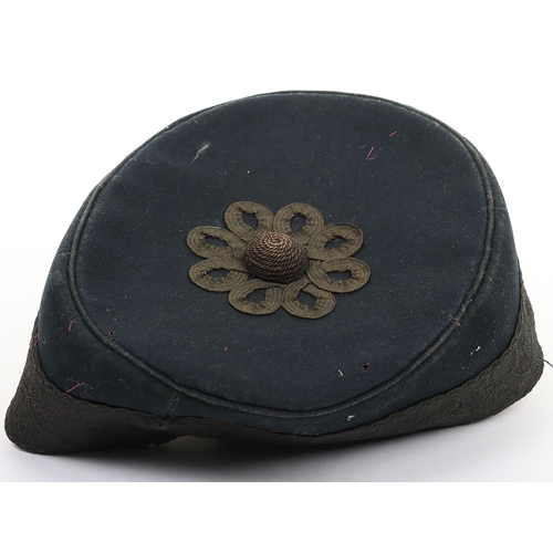 3 - Royal Military College Forage Cap. Pill Box made from dark blue cloth, gilt embroidered RMC to front... 