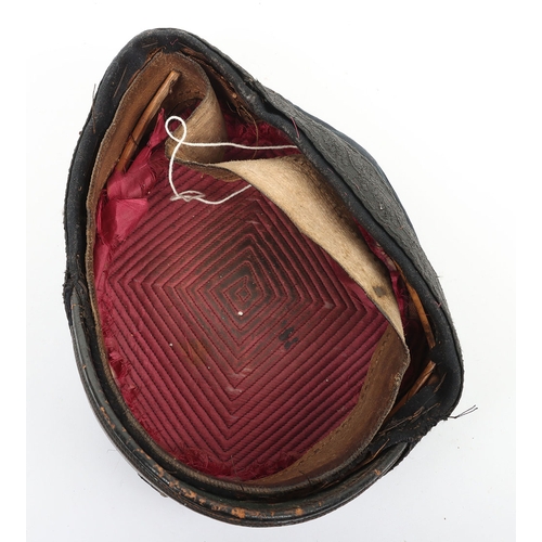 3 - Royal Military College Forage Cap. Pill Box made from dark blue cloth, gilt embroidered RMC to front... 