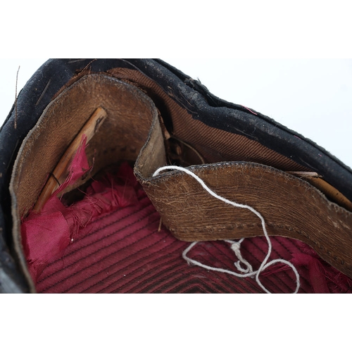 3 - Royal Military College Forage Cap. Pill Box made from dark blue cloth, gilt embroidered RMC to front... 