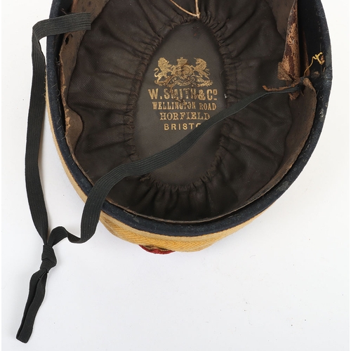 4 - Corporals Pill Box Cap. ORs Pill Box made from dark blue cloth with yellow band, yellow button to to... 