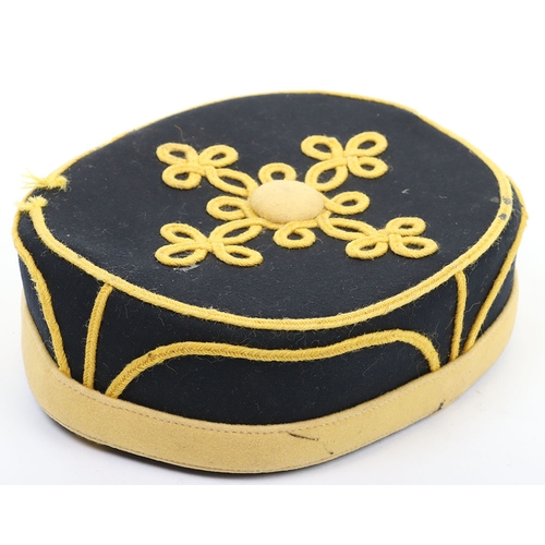 6 - Yeomanry Hussars Other Ranks Pill Box Cap. ORs Pill Box made from dark blue cloth with yellow band a... 