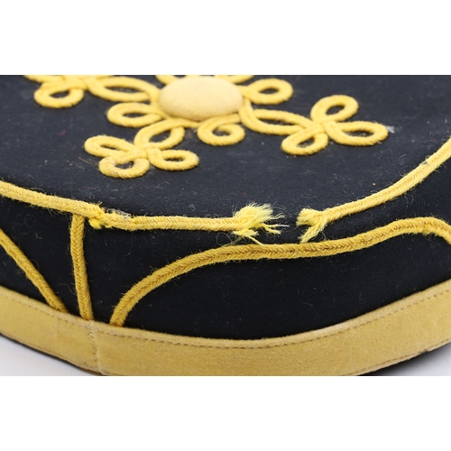6 - Yeomanry Hussars Other Ranks Pill Box Cap. ORs Pill Box made from dark blue cloth with yellow band a... 