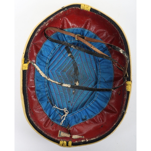 6 - Yeomanry Hussars Other Ranks Pill Box Cap. ORs Pill Box made from dark blue cloth with yellow band a... 