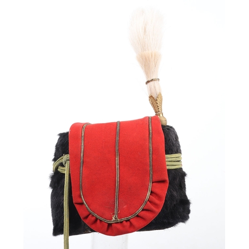 15 - Royal Horse Artillery troopers busby. black fur busby with scarlet bag having gilt lace, yellow cord... 