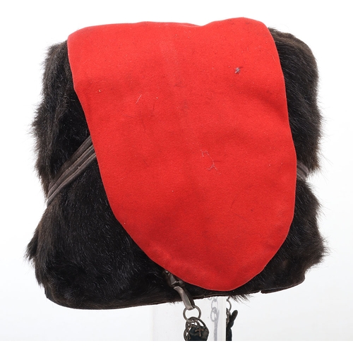 12 - Westmoreland and Cumberland Yeomanry Cavalry Busby. Victorian pre 1897 Senior NCO&rsquo;s black seal... 