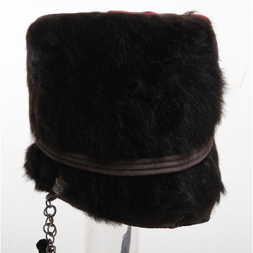 12 - Westmoreland and Cumberland Yeomanry Cavalry Busby. Victorian pre 1897 Senior NCO&rsquo;s black seal... 