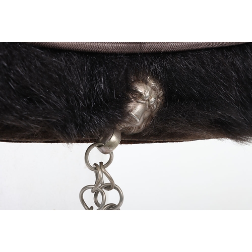 12 - Westmoreland and Cumberland Yeomanry Cavalry Busby. Victorian pre 1897 Senior NCO&rsquo;s black seal... 