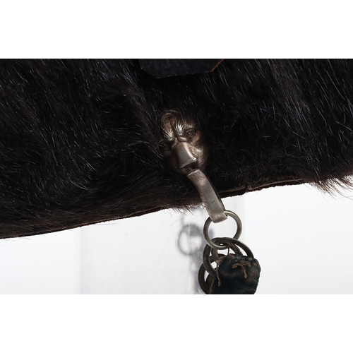 12 - Westmoreland and Cumberland Yeomanry Cavalry Busby. Victorian pre 1897 Senior NCO&rsquo;s black seal... 