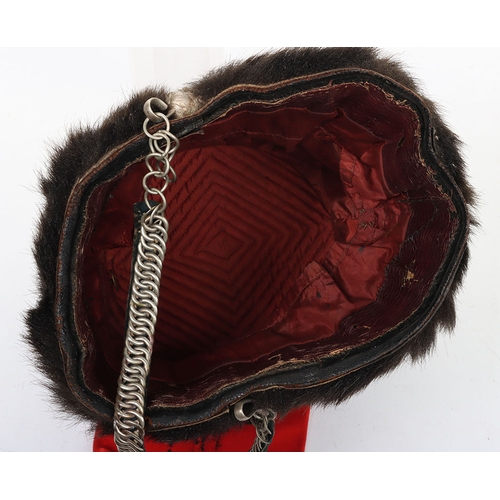 12 - Westmoreland and Cumberland Yeomanry Cavalry Busby. Victorian pre 1897 Senior NCO&rsquo;s black seal... 