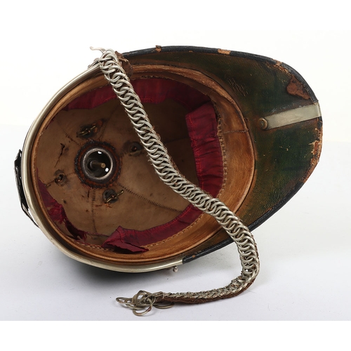 20 - Volunteer artillery officer blue cloth home service helmet, with silvered Victorian helmet plate, mo... 