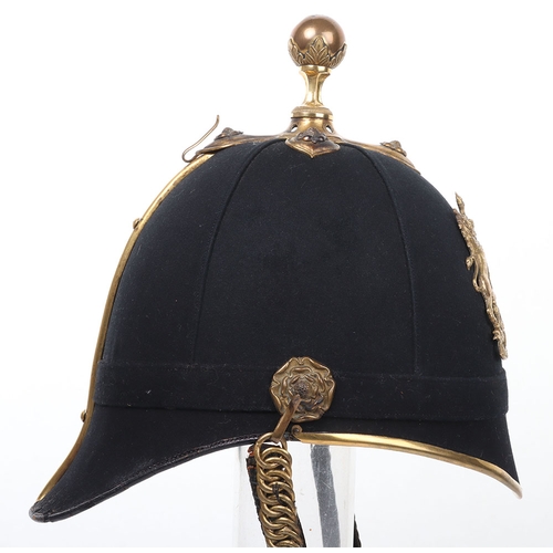 21 - Royal Army Medical Corps officers blue cloth home service helmet, made by Hawkes & Co, with Vict... 