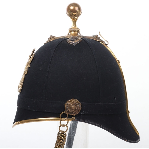 21 - Royal Army Medical Corps officers blue cloth home service helmet, made by Hawkes & Co, with Vict... 