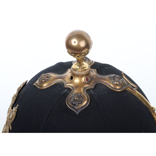21 - Royal Army Medical Corps officers blue cloth home service helmet, made by Hawkes & Co, with Vict... 