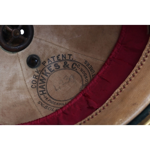 21 - Royal Army Medical Corps officers blue cloth home service helmet, made by Hawkes & Co, with Vict... 